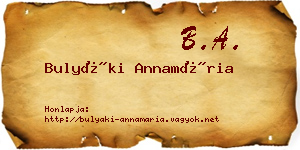 Bulyáki Annamária névjegykártya